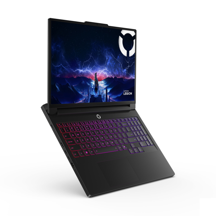 Legion Pro 7 Gen 10 laptop with screen on.